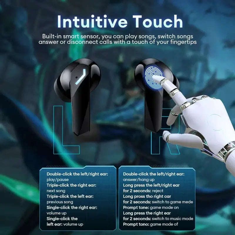 Lenovo XT53 Wireless Earphones Bluetooth 5.4 Low Latency Gaming Earbuds With Led Display Waterproof