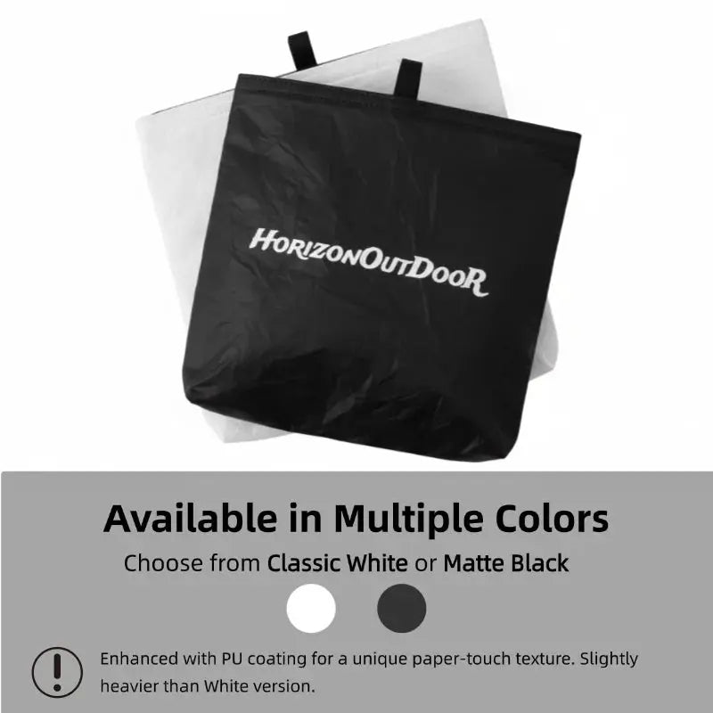 HODR GEAR Tyvek insulated food pouch, black, tear-resistant outdoor camping gear with HorizonOutdoor logo