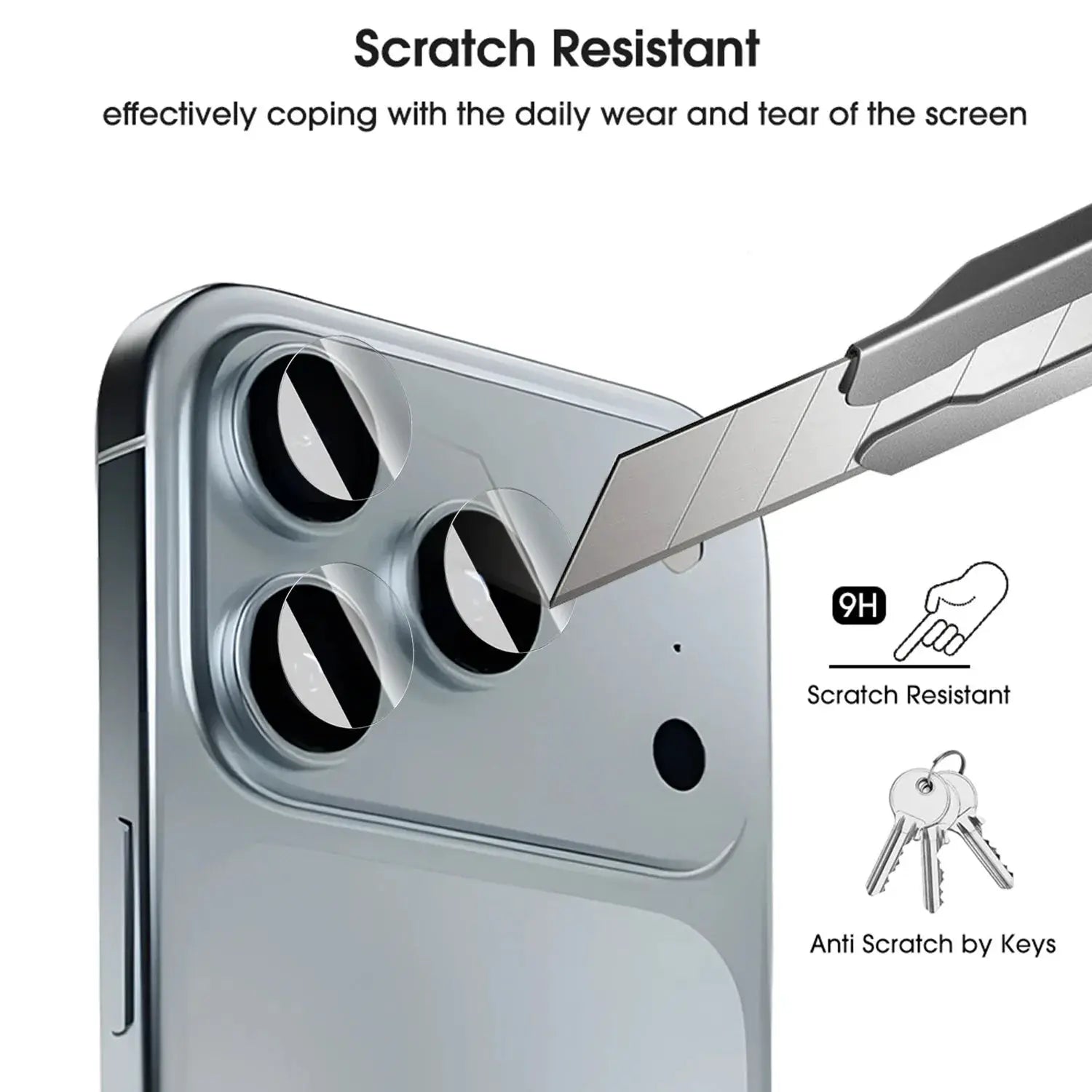 Camera lens tempered glass protector for iPhone 17 Pro Max/17Air, 1–5 pack, clear, 9H scratch resistant