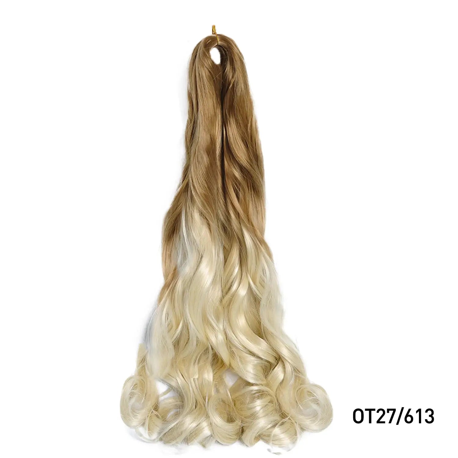 French Curls Braiding Hair 24in synthetic spiral extensions, blonde ombre bundle Simples Market