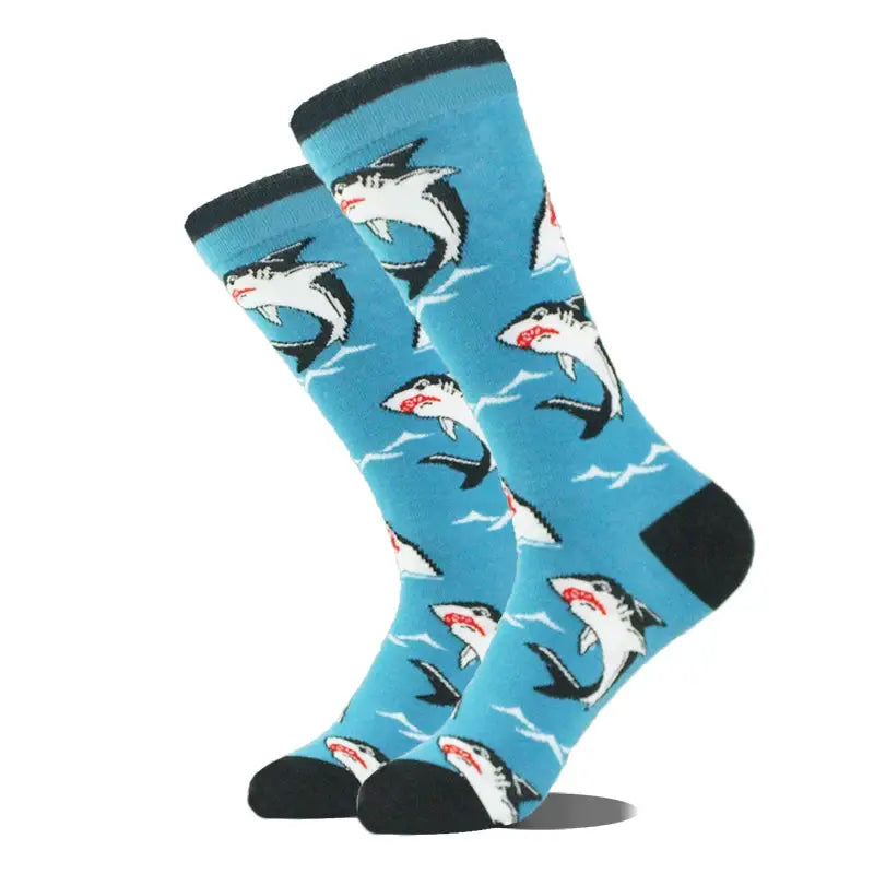 Cotton Happy Funny Socks For Men Women Unisex Crew Socks Alien Planet Shark Dinosaur Novelty Design