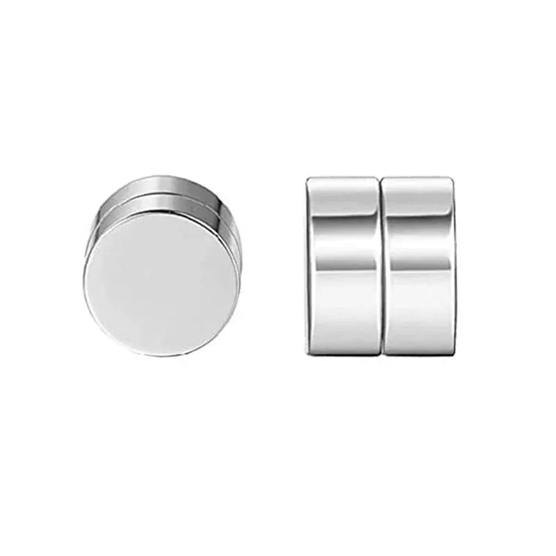1 Pair Crystal Strong Magnetic Ear Stud Clip Earrings For Men Women Punk Round Zircon Magnet Non Piercing Jewelry