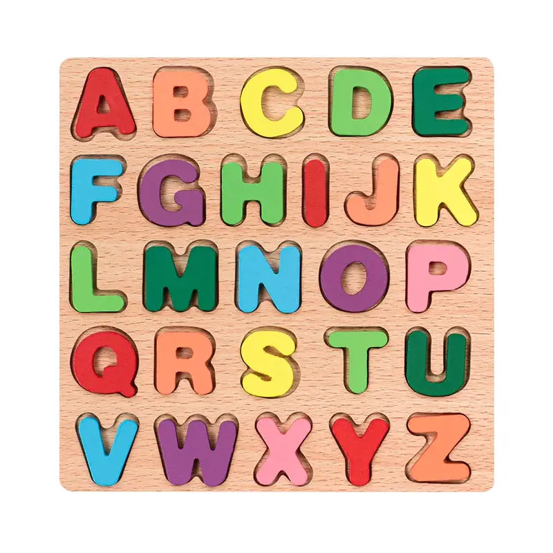 Montessori Wooden Puzzle For Kids Alphabet Arithmetic Numbers And Geometric Shapes Educational Toy