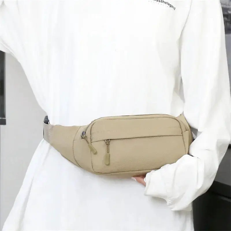Unisex Men Waist Bag Pack Purse Casual Large Phone Belt Bag Pouch Women's Canvas Travel Phone Bag Fanny Banana Bag Hip 3 Pockets - Simples Market