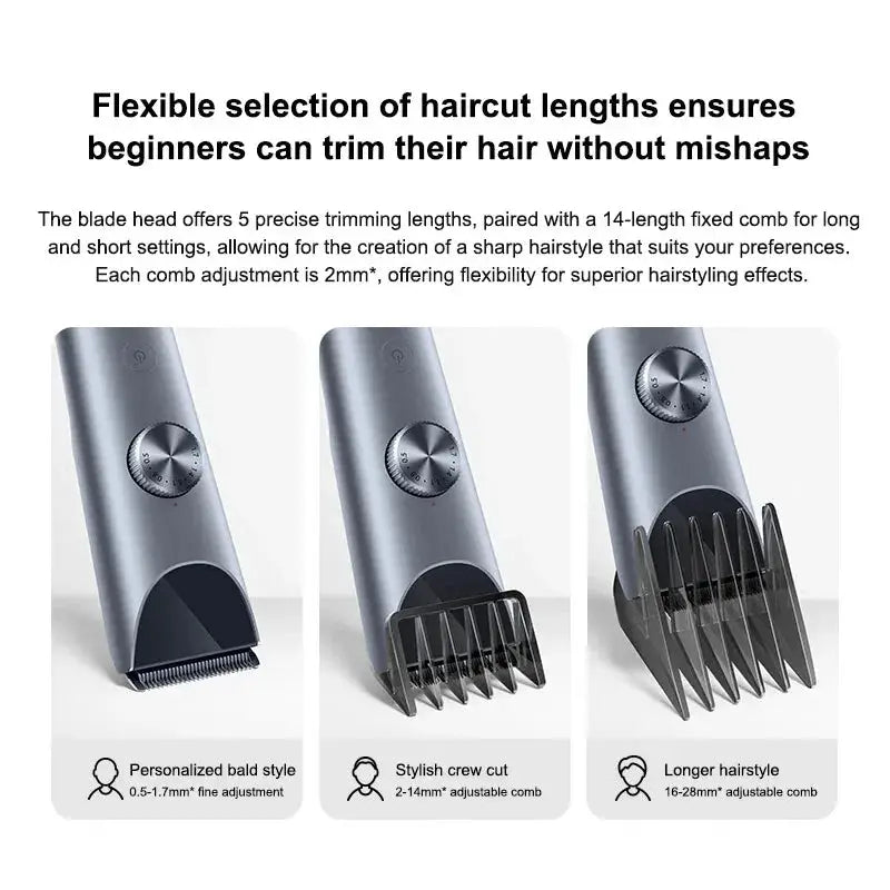 MIJIA Hair Clipper 2 Wireless IPX7 Waterproof Beard Trimmer Professional Haircut Machine