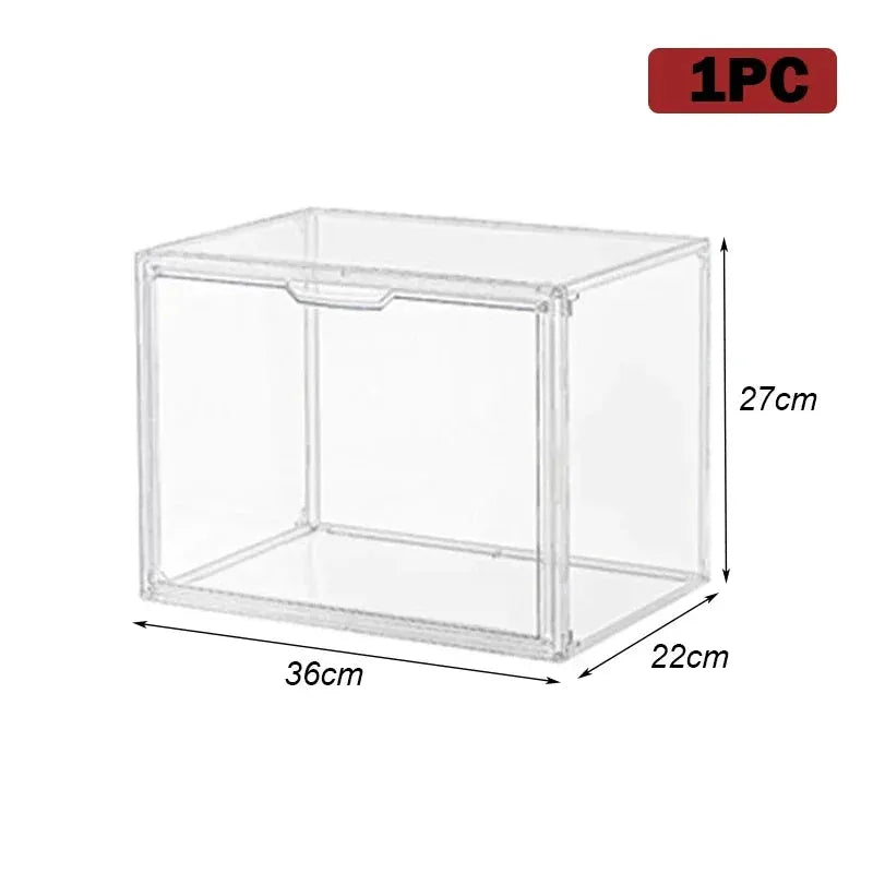 Transparent Storage Box Organizer for Books CDs Albums and Magazines Desktop Display Cabinet Dustproof