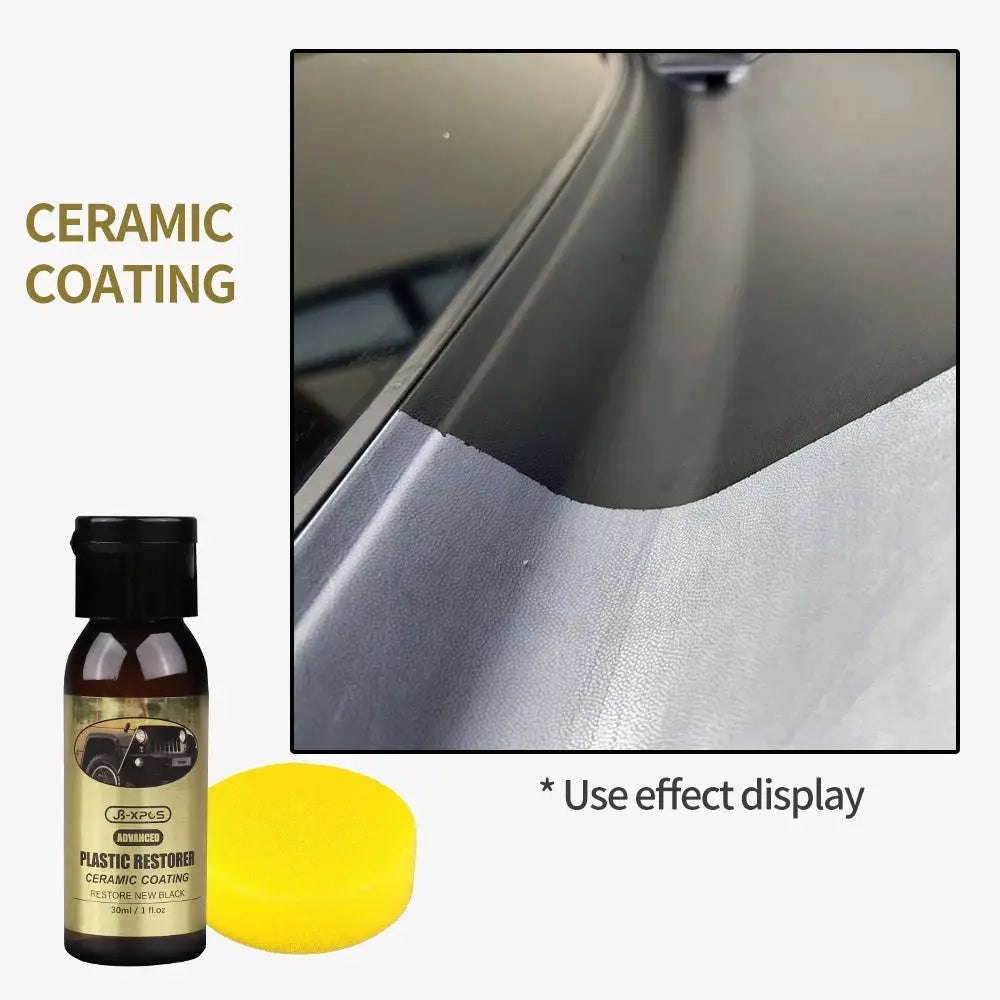Car ceramic coating by Simples Market for plastic trim and rubber; long-lasting 2-3 years with yellow application sponge.