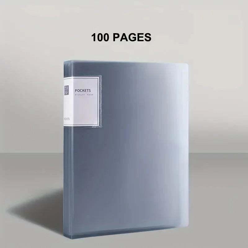 Simples Market A4 transparent blue insert folder, large capacity, 100 pages