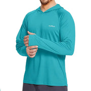 Men's UPF50 Plus Performance T Shirt Hoodie Long Sleeve Sun Protection Quick Dry for Running Fishing Casual Wear