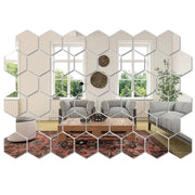 45 Pieces Hexagon Mirror Wall Sticker Set Acrylic DIY Decorative Tiles For Living Room And Bedroom