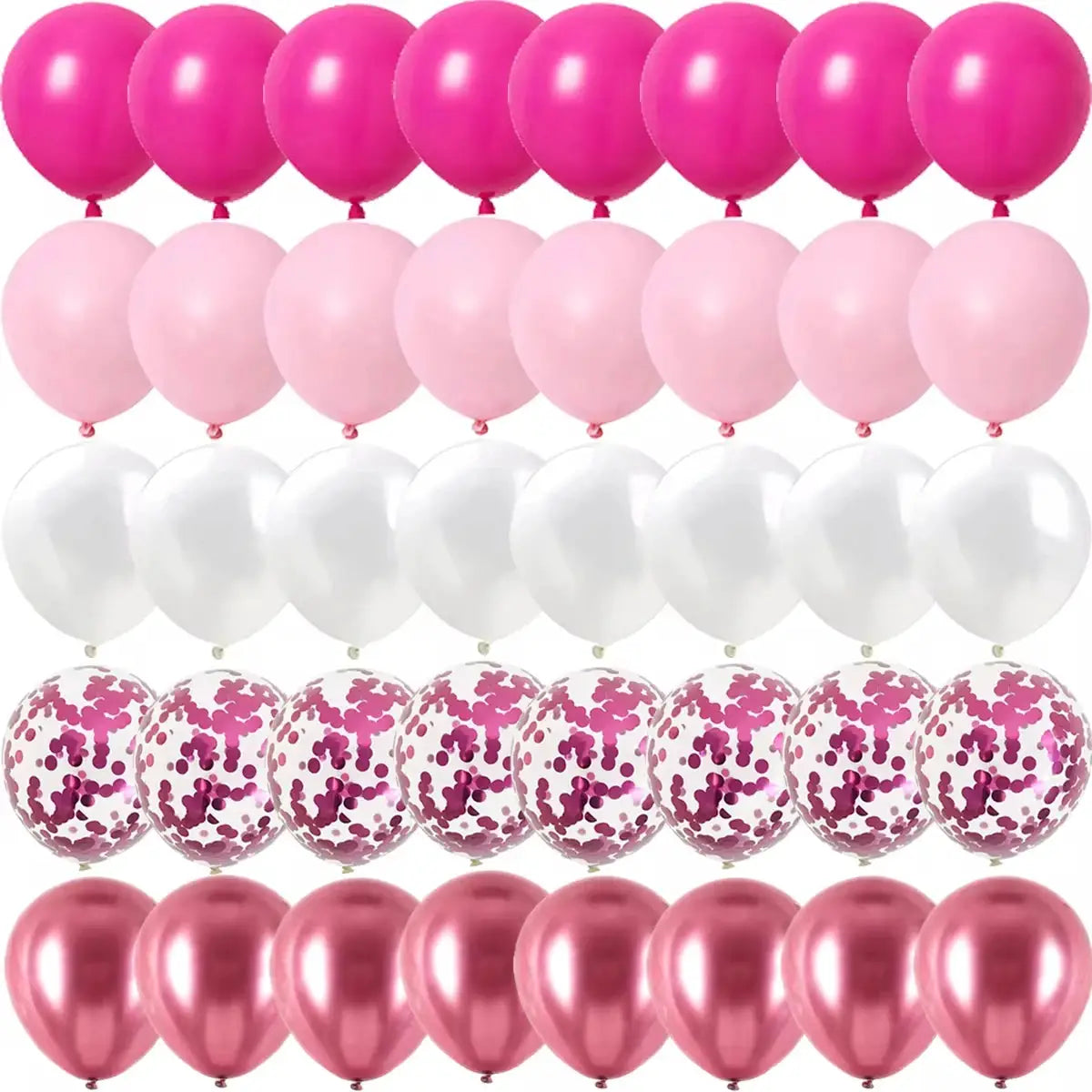 Rose Pink Metal Latex Confetti Balloons For Weddings Birthdays And Parties Matte Globos Decorations