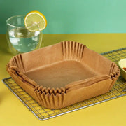 100Pcs Oil Proof Isolation Paper Tray For Air Fryer Disposable Nonstick Baking Pad Square Durable And Convenient