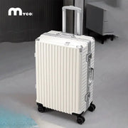 Trolley Luggage Aluminum Frame Rolling Suitcase Durable Carry On With USB Charging And 360 Degree Spinner Wheels