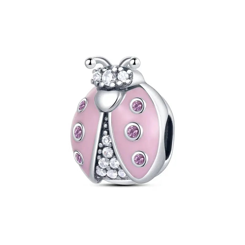 Pink Charms 925 Sterling Silver Heart Bow Perfume Bottle Charms Beads Pendants Fit Bracelet DIY Jewelry Making Women
