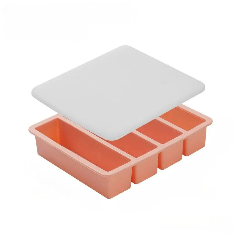 4 Grid Giant Silicone Ice Cube Tray Long Strip For Whiskey Barware Non Toxic Durable Large Ice Cubes