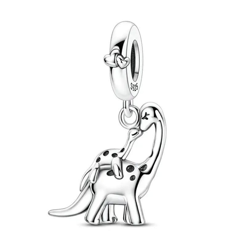 Mother's Day 925 Sterling Silver Heart Charms Beads Dangle For Bracelets Love Mom Jewelry Gift