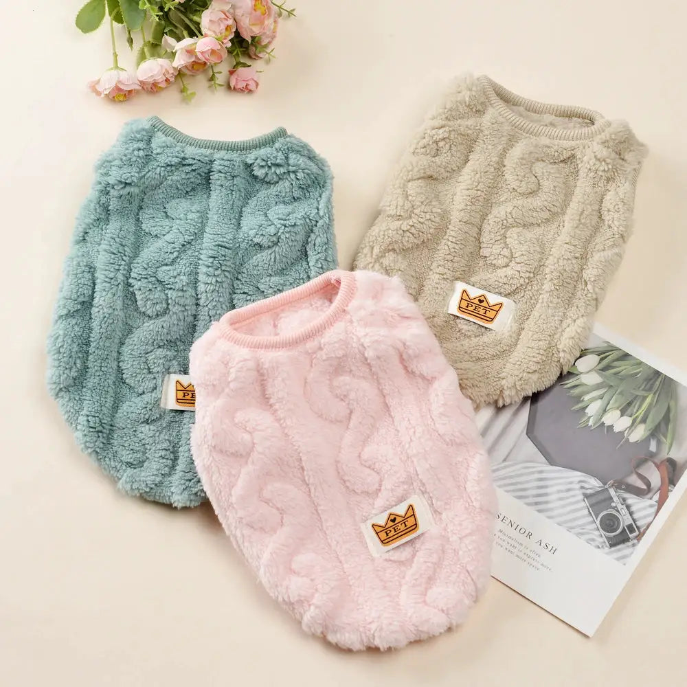 Soft Fleece Dog Clothes For Small Dogs And Cats Warm Autumn Winter Sweater Vest Apparel For French Bulldog