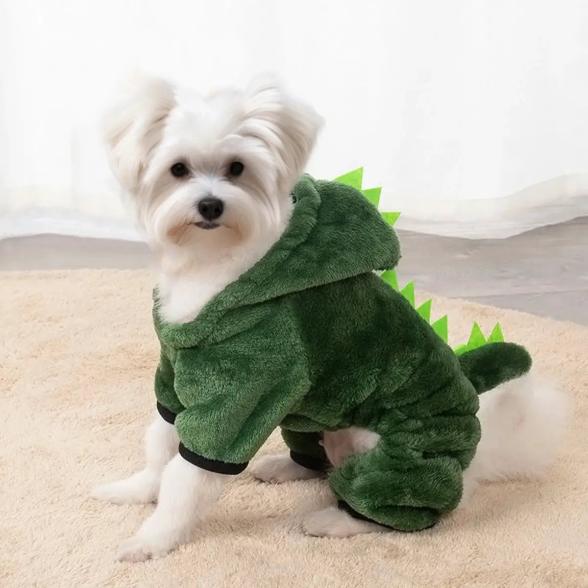Pet Cat Dog Halloween Costume Dinosaur Cosplay Hoodie Fleece Sweater For Small Dogs And Cats Winter Warm