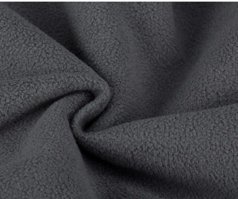 JNLN thick warm fleece fabric close-up in gray, soft textured material