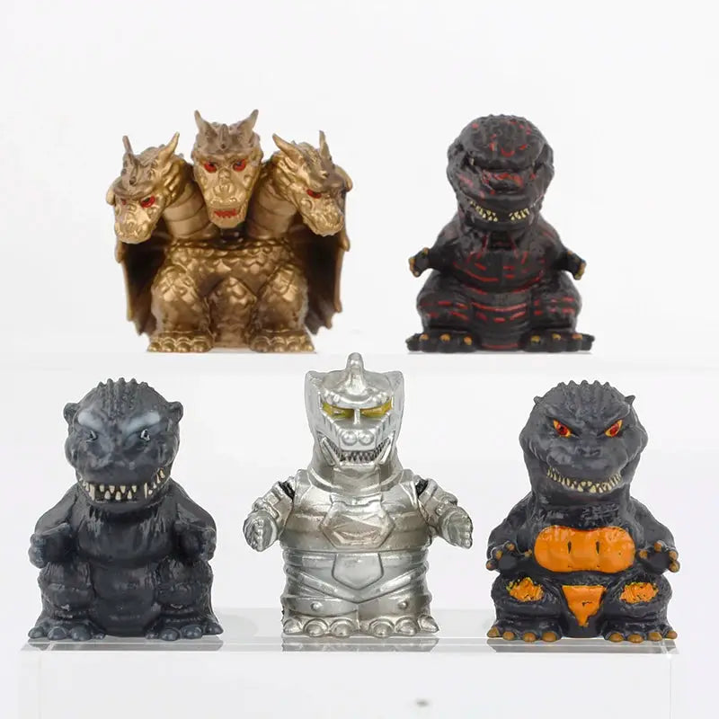 5 Piece Finger Puppet Mecha Godzilla King Ghidorah Hydreigon Monster Cute Action Figure Toy Set