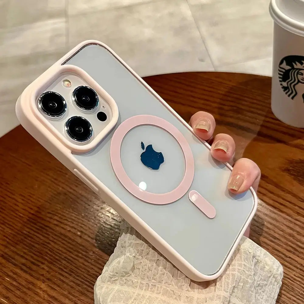 MagSafe Transparent Case For iPhone 11 Through 16 Pro XS XR Max Mini Plus Magnetic Wireless Charging Compatible
