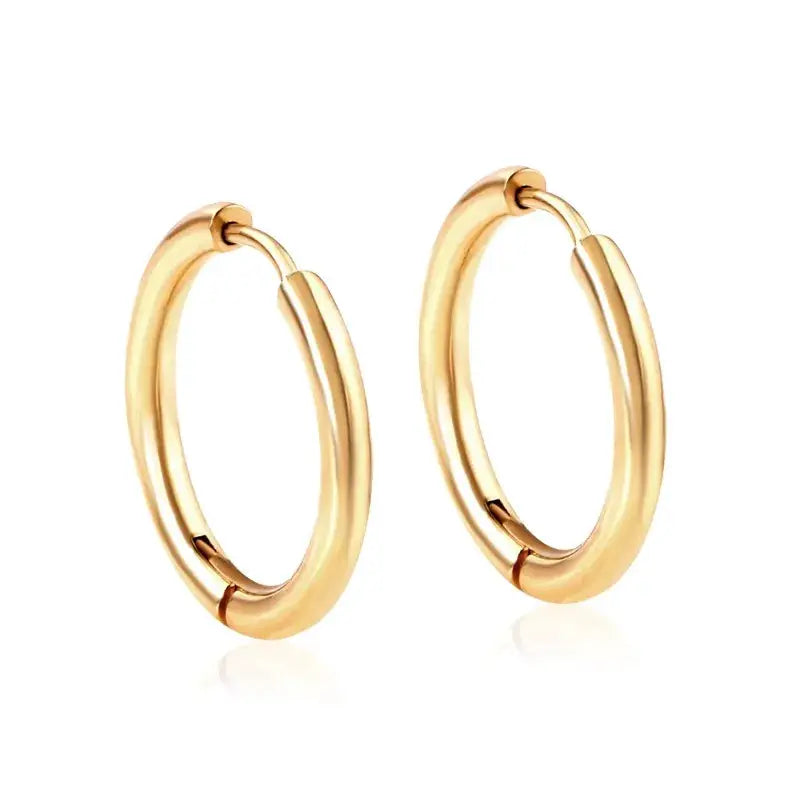 2 Pcs Unisex Small Hoop Earrings Stainless Steel Silver Tone Hypoallergenic For Women And Men Round Circle Jewelry
