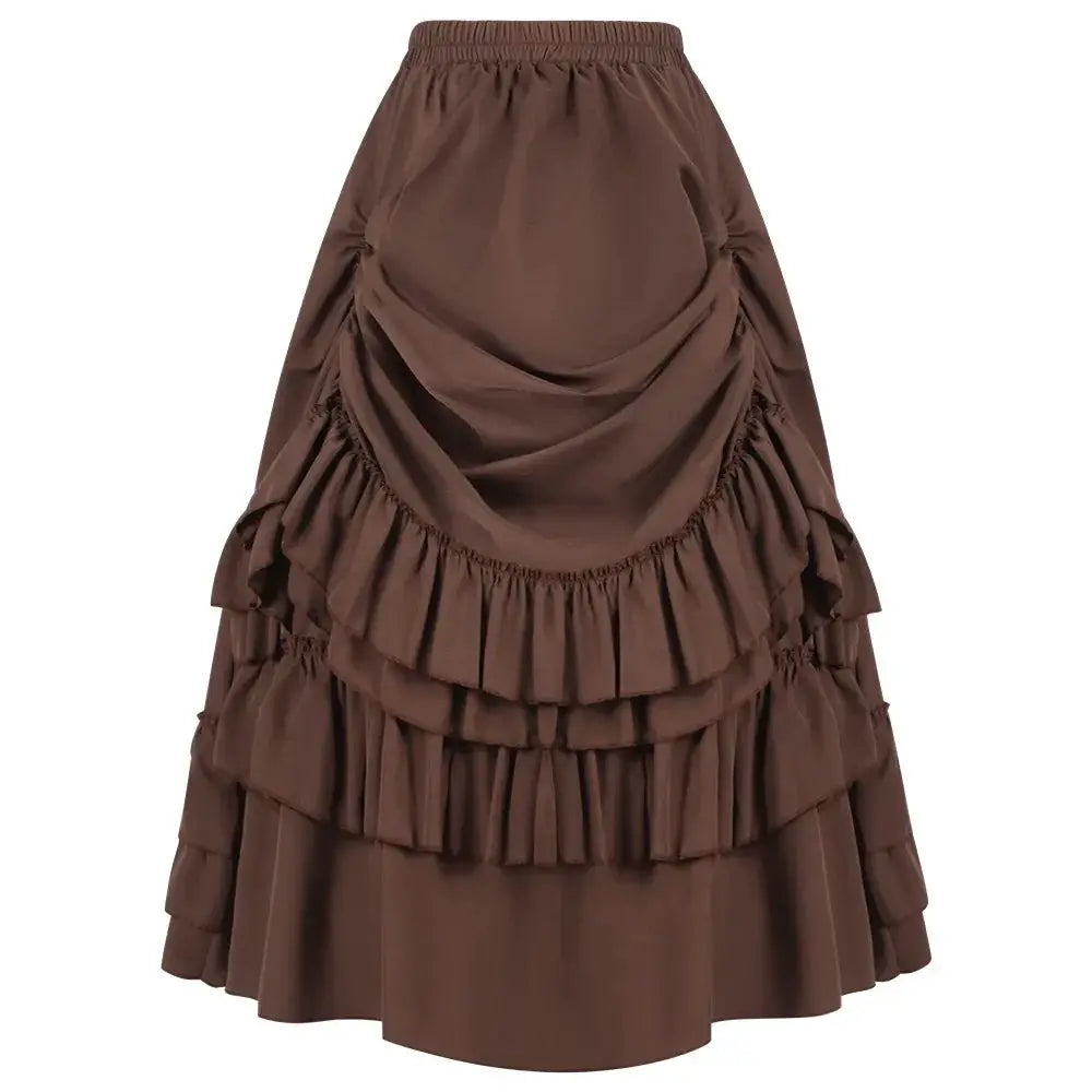 Mythic Wardrobe Victorian Ruffled High Waisted Long Skirt Steampunk Gothic Vintage Costume Ready