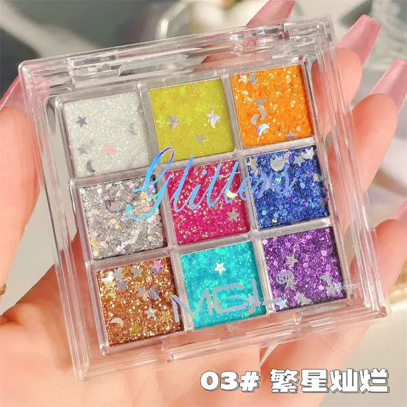 16 Grid 16 Color Solid Rubbing Powder Palette For Nail Art DIY Gradient Smudge Pat Pat Powder Seamless Finish