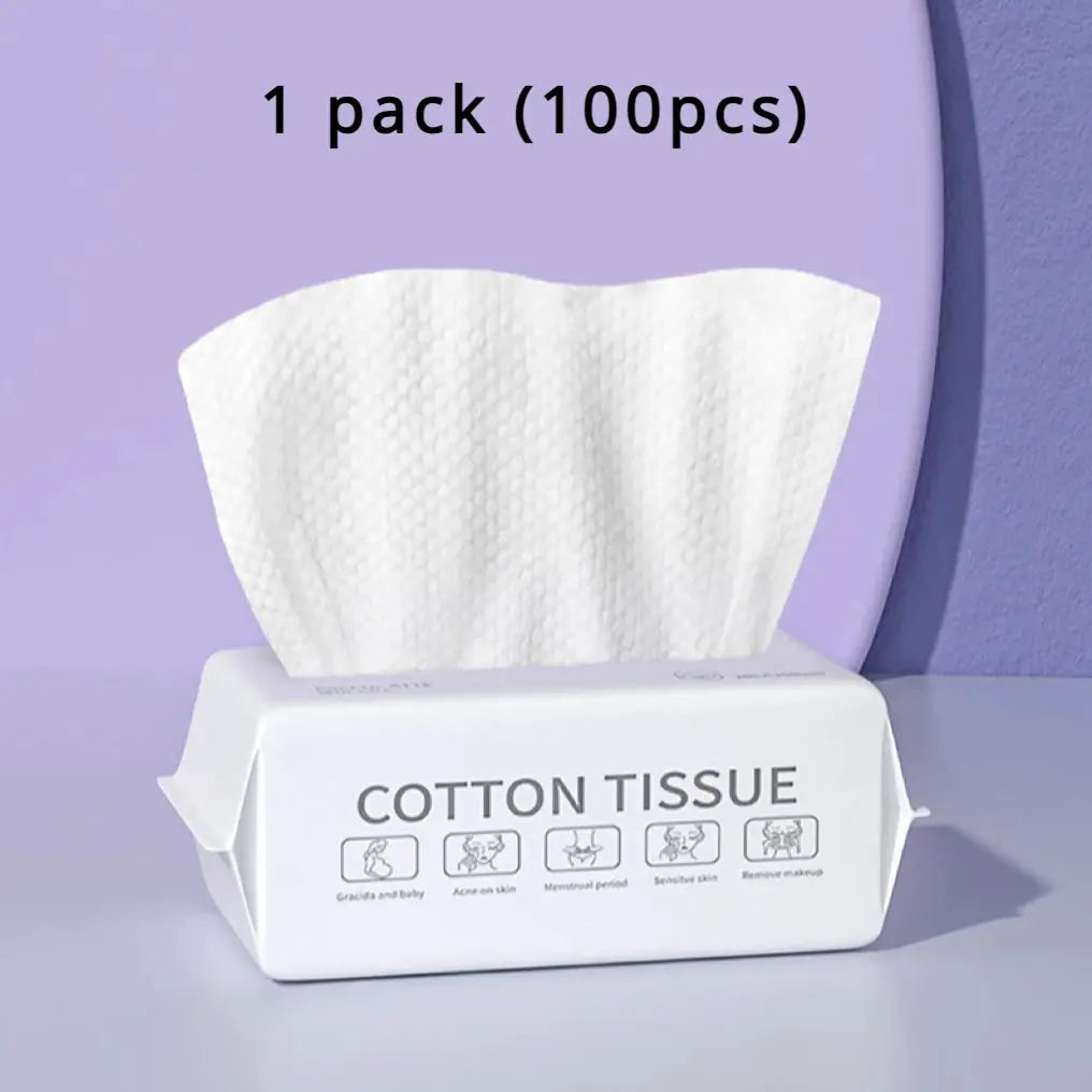 Soft Cotton Disposable Face Towels Pack 50 Or 100 Pcs For Washing And Drying Face Bathroom Essentials
