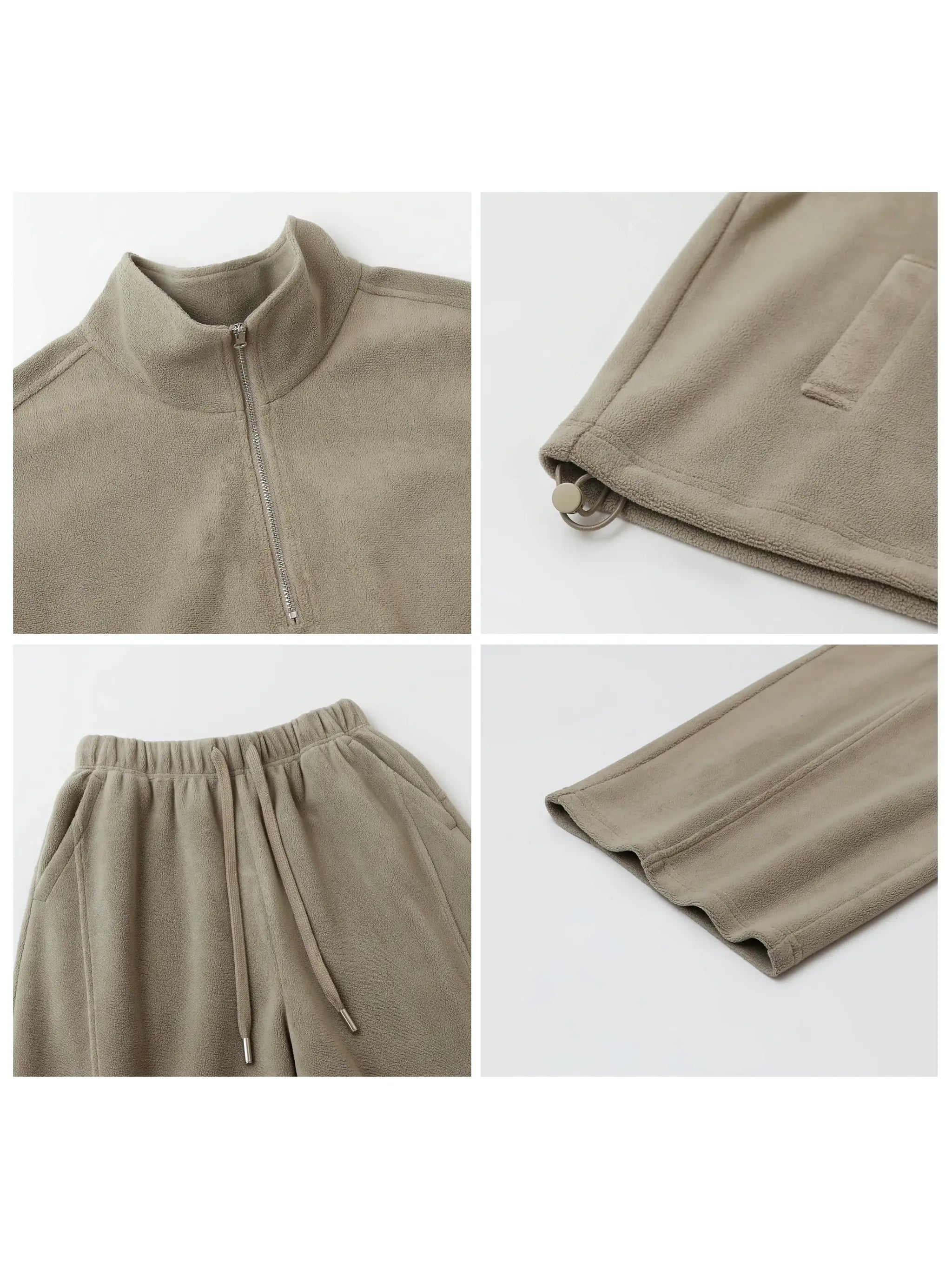 CHIC VEN Women's Velvet Sweatsuit Set Stand Collar Top Wide Leg Pants