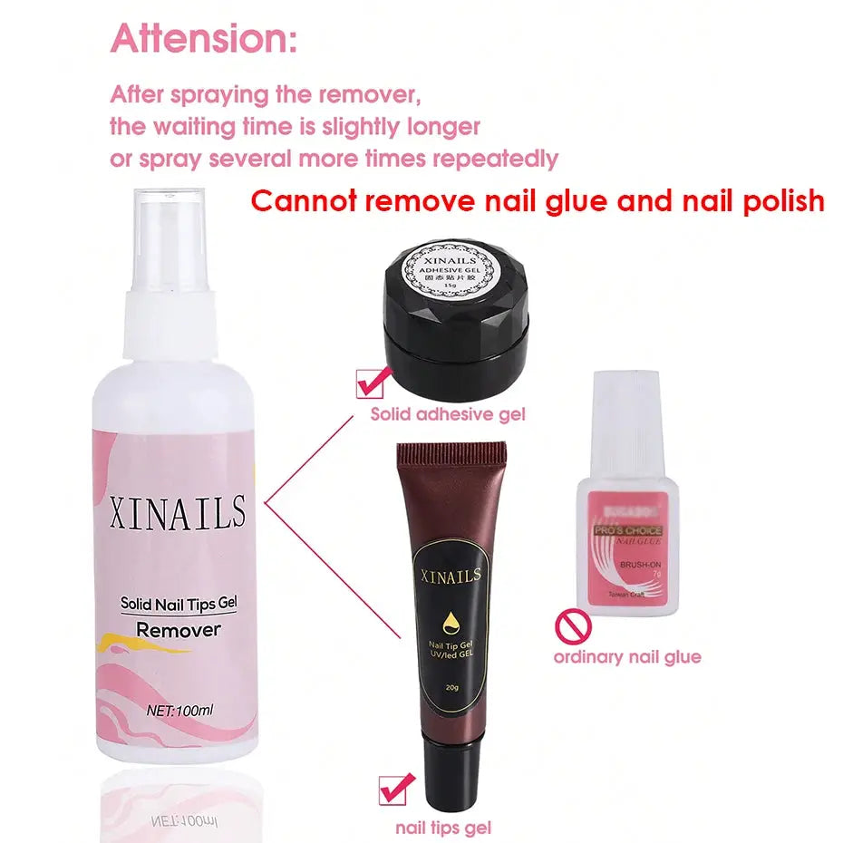 NailEase Gel Remover For False Nails 100ml Non Acetone Formula Softens Press On Nails Safely