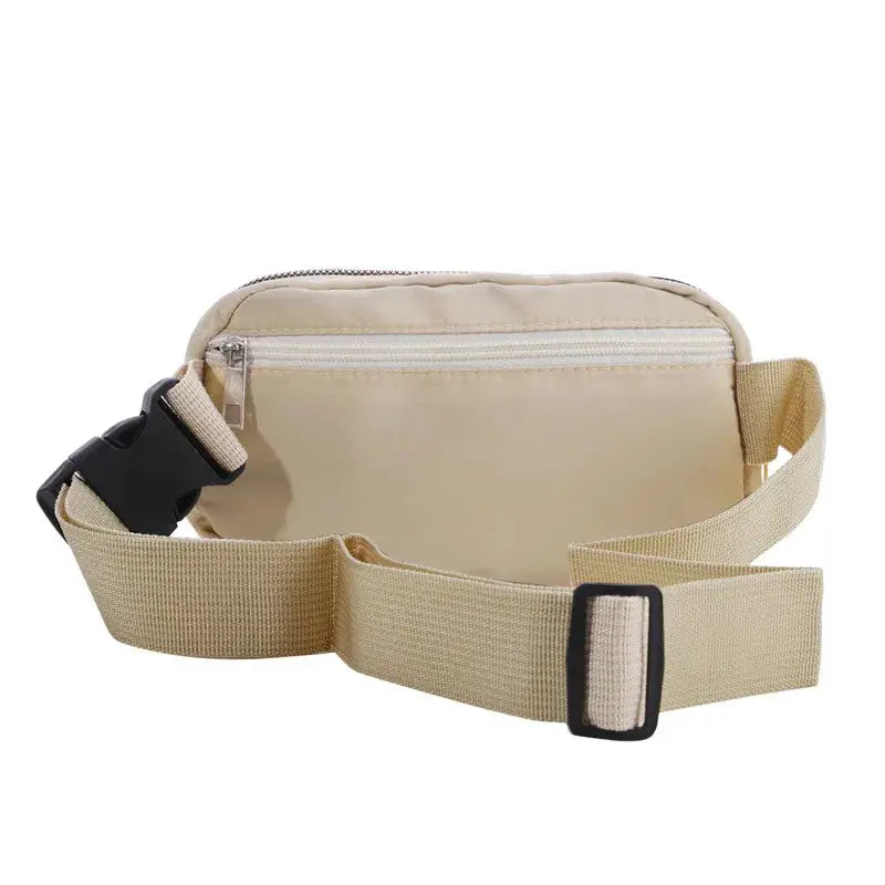 Waist bag Simples Market beige with zipper pocket and adjustable strap