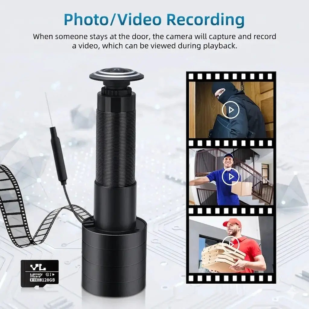 Video door viewer peephole camera by Simples Market, black, 3MP/2K, 170° wide-angle WiFi