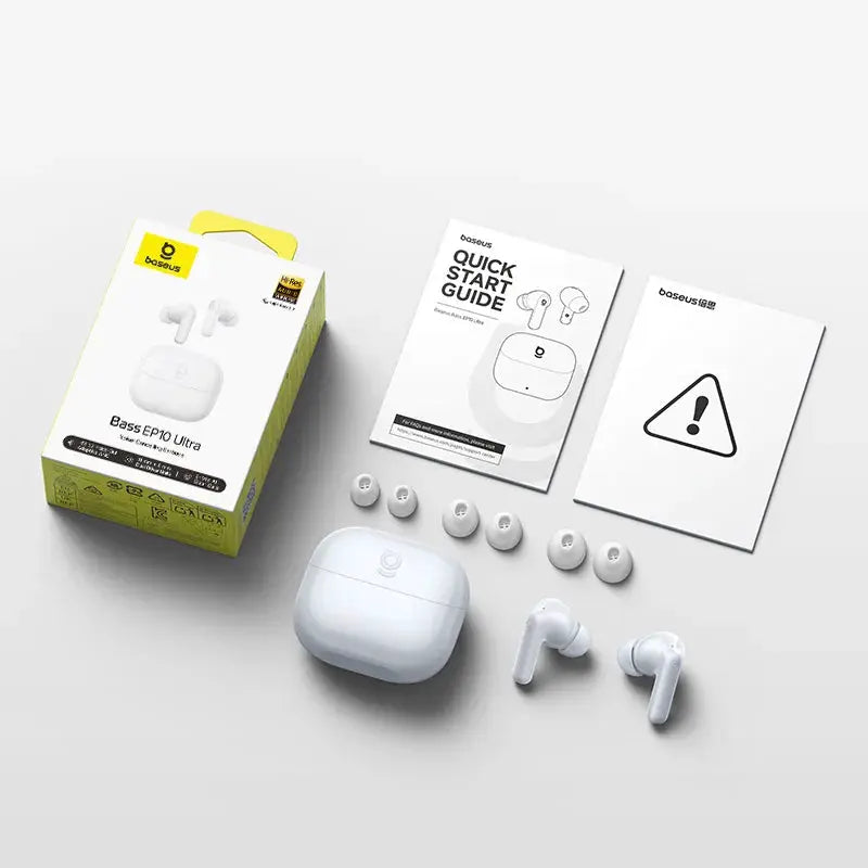 Baseus Bass EP10 Ultra wireless earphones with white charging case by Simples Market