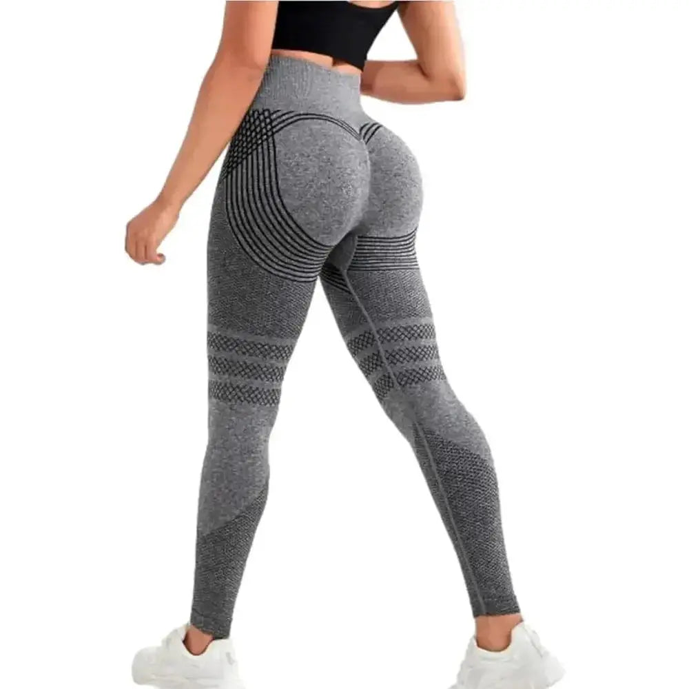Slimove Cellulite 3D Leggings by Simples Market, high-waisted grey heather gym tights with butt-lifting contour.