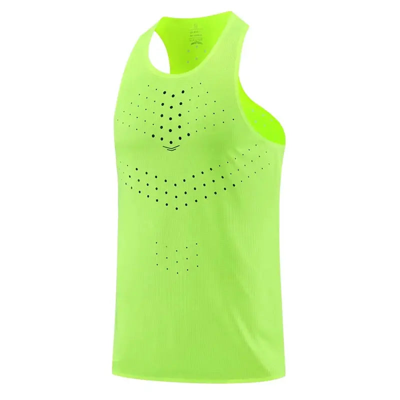 Athletic tank top by Simples Market in neon green with dotted perforation pattern