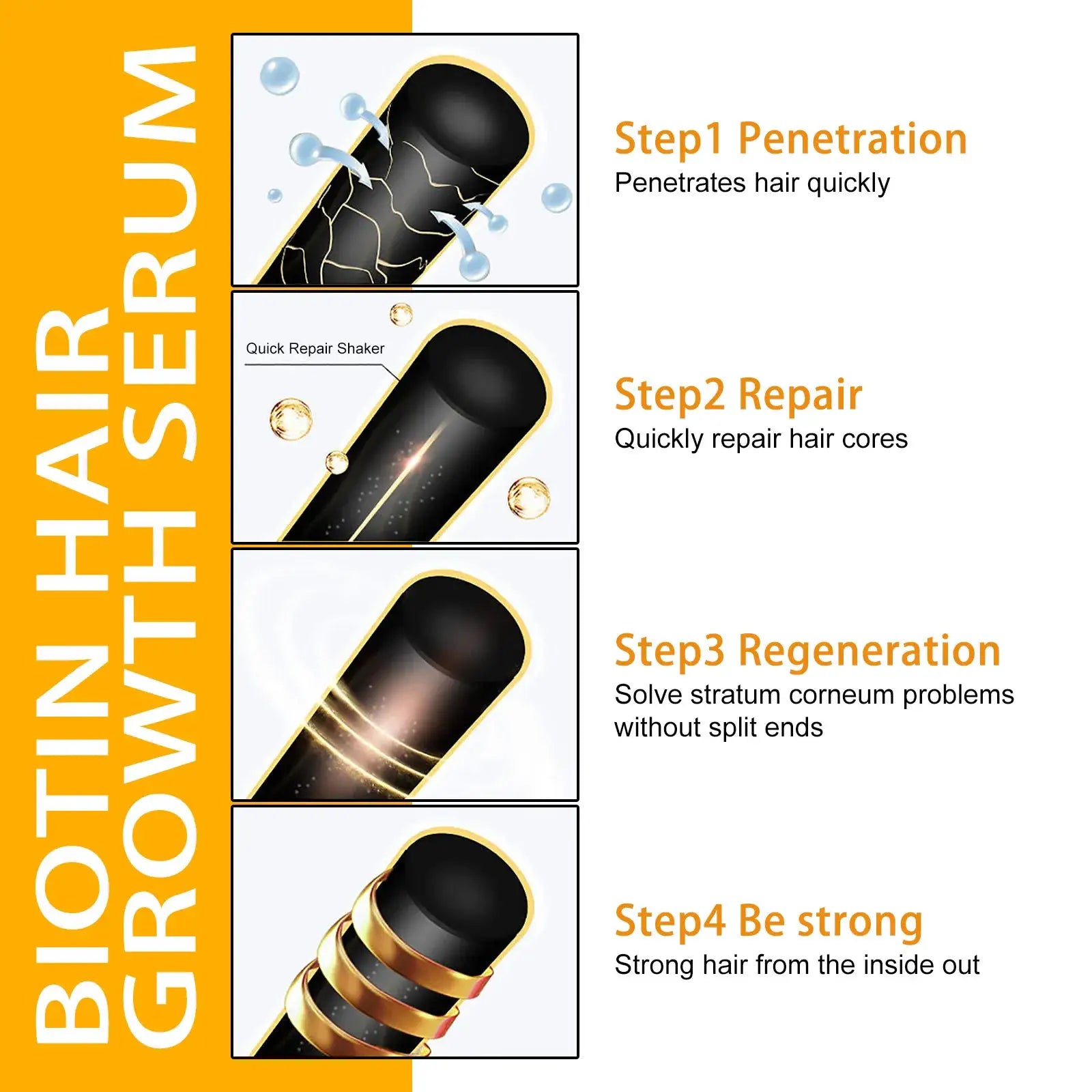 EELHOE Biotin Hair Spray For Man Women 30ml Hair Growth Repair Damage Restore Oil Scalp Repair Serum Spray Thicken Hair Care