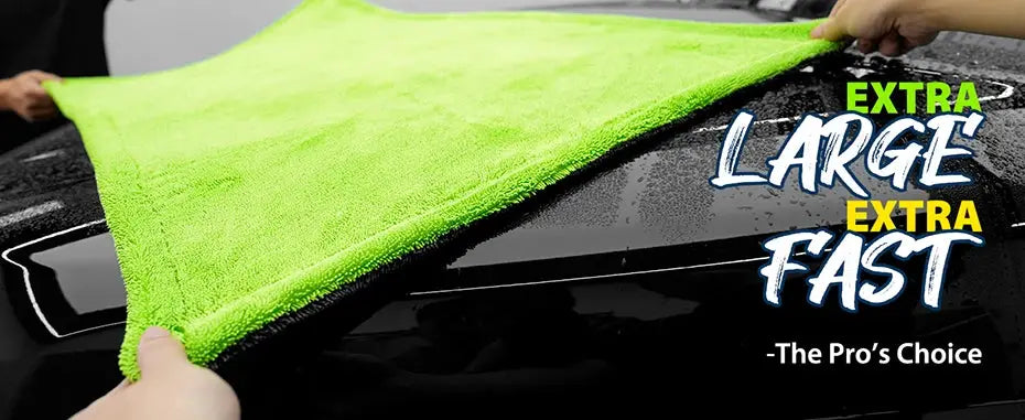 Car drying towel 60x120cm, 1400GSM heavy-duty oversized green double-sided cloth by Simples Market