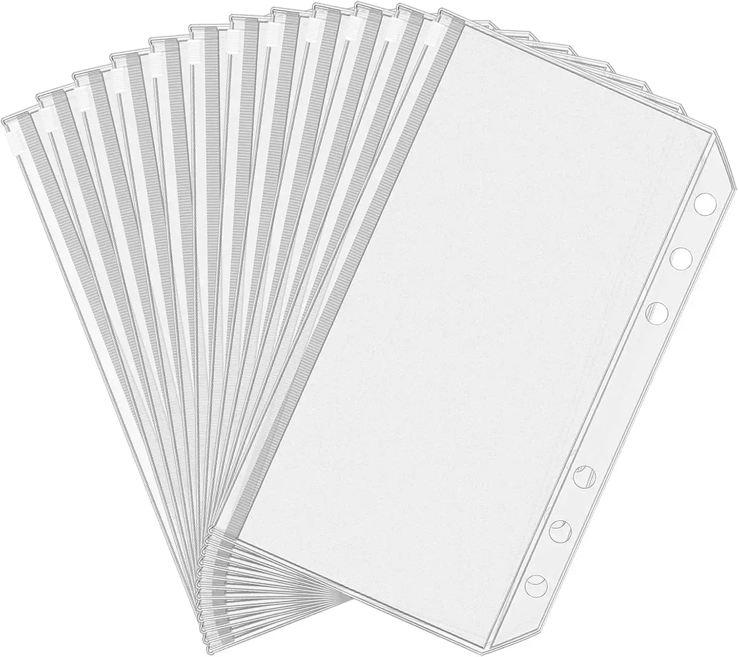 Simples Market 8-pack PVC binder pockets, transparent document sleeves for A5–A7 with binder holes
