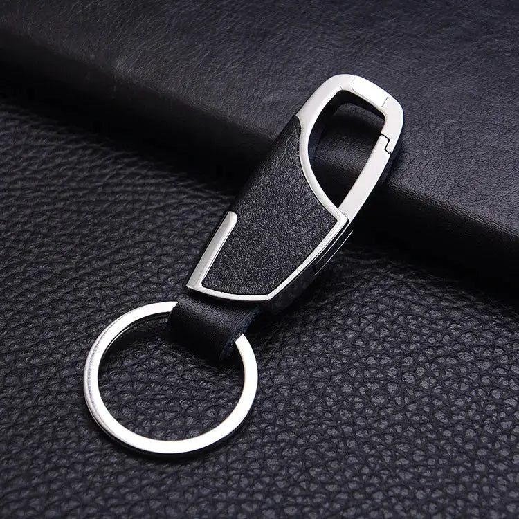 Leather Keychain For Men And Women, Silver Plated Metal Key Ring With O Ring Buckle, Heart Shaped Gift