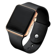 NovaTime Digital LED Watch for Men and Women Sleek Black Silicone Strap Easy Read Display