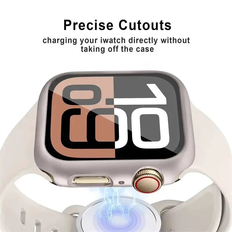 Simples Market Apple Watch tempered glass case with screen protector for 38-46mm models