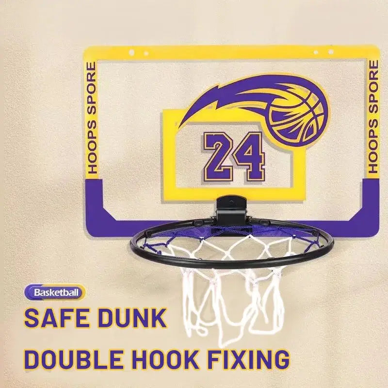 Children's Wall Mounted Silent Nonporous Foldable Basketball Stand For Indoor And Outdoor Use With Basketball