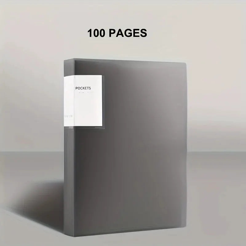 Simples Market Data Book A4 transparent insert folder with pockets, gray, 100 pages