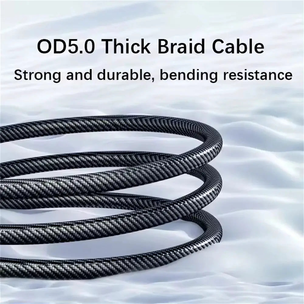 NNBILI braided USB-C and USB-A charging cables with LED display, 100W/120W, Simples Market, black