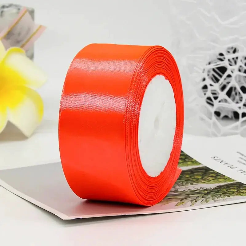 22 Meters Satin Ribbon Assorted Colors 6mm Wide 100 Percent Polyester Gift Wrap Craft Bow