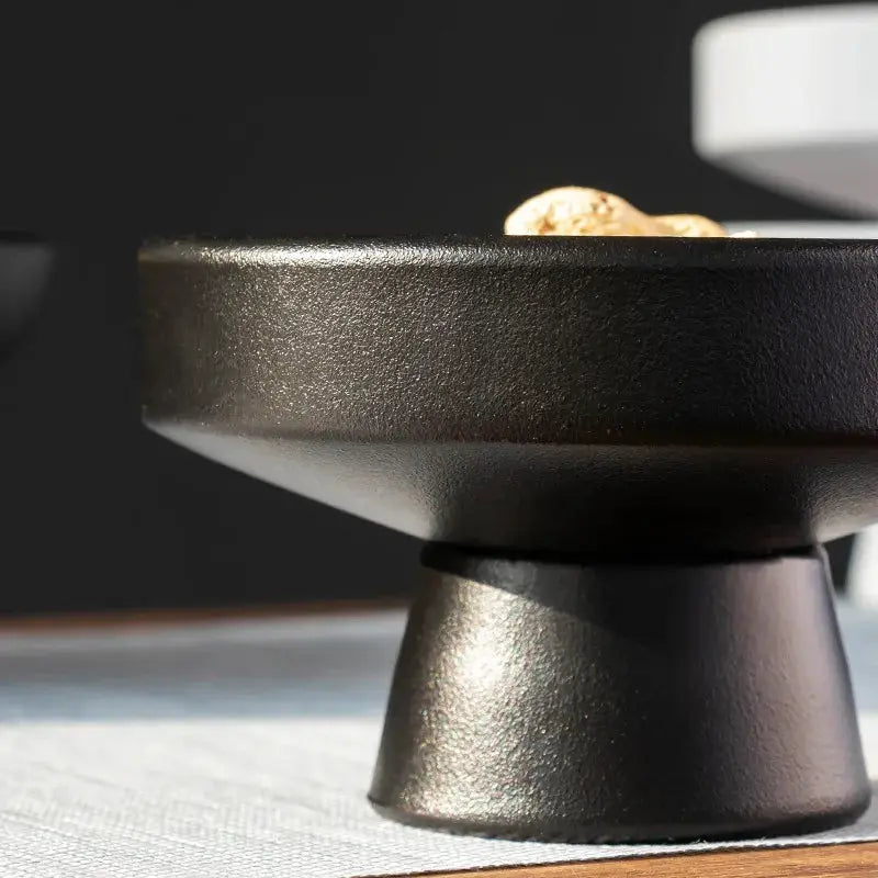 Chinese Style High Footed Ceramic Fruit Tray For Living Room Decor