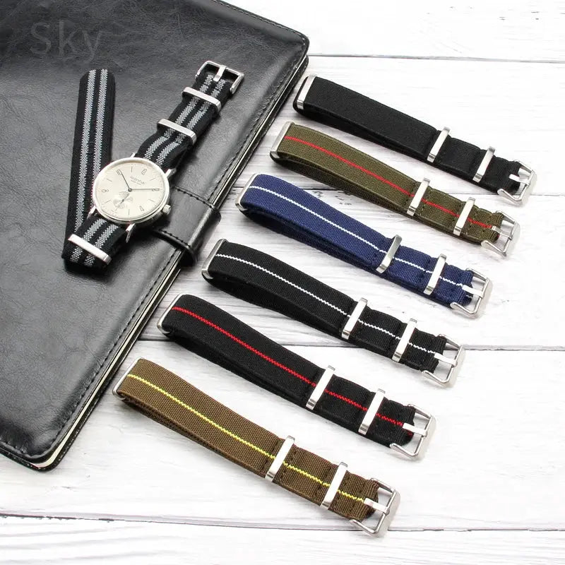 60's French Army Watch Strap for Nylon Watchband for Rolex Seiko Tudor Rolex Black Green Water Ghost Omega Woven Watch Band