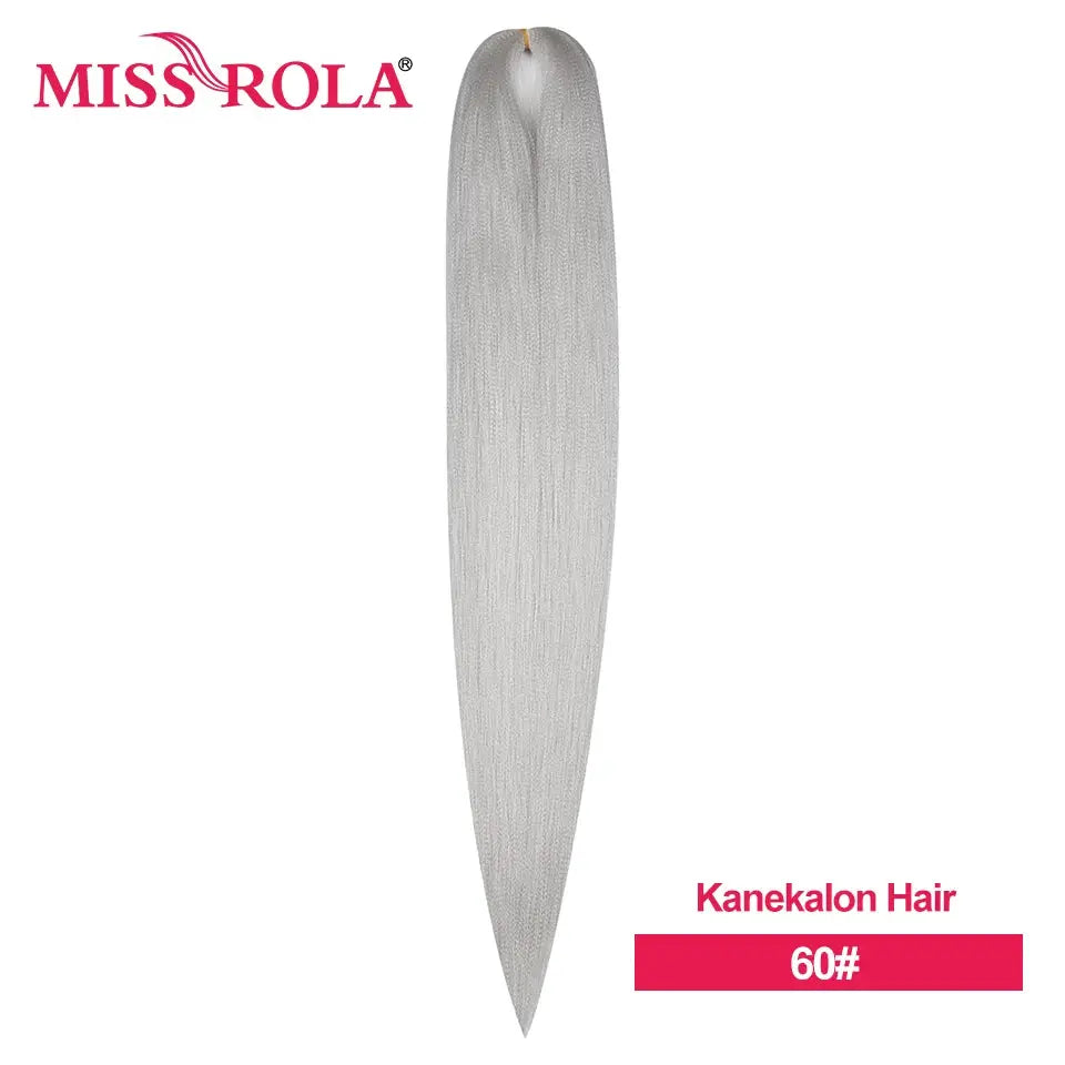 Miss Rola Kanekalon synthetic jumbo braiding hair bundle in silver gray, pre-stretched