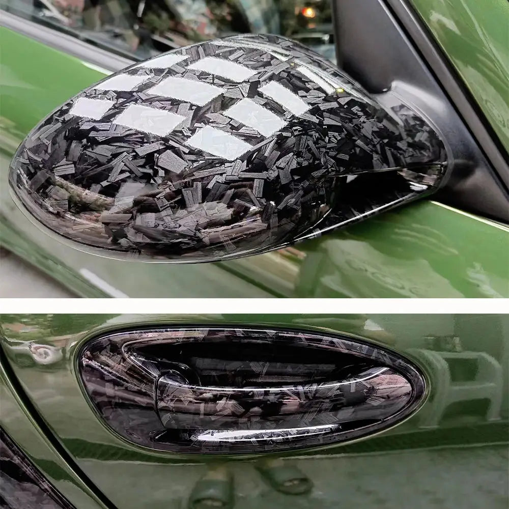 Simples Market glossy carbon fiber car body vinyl wrap for mirror and door handle areas, self-adhesive